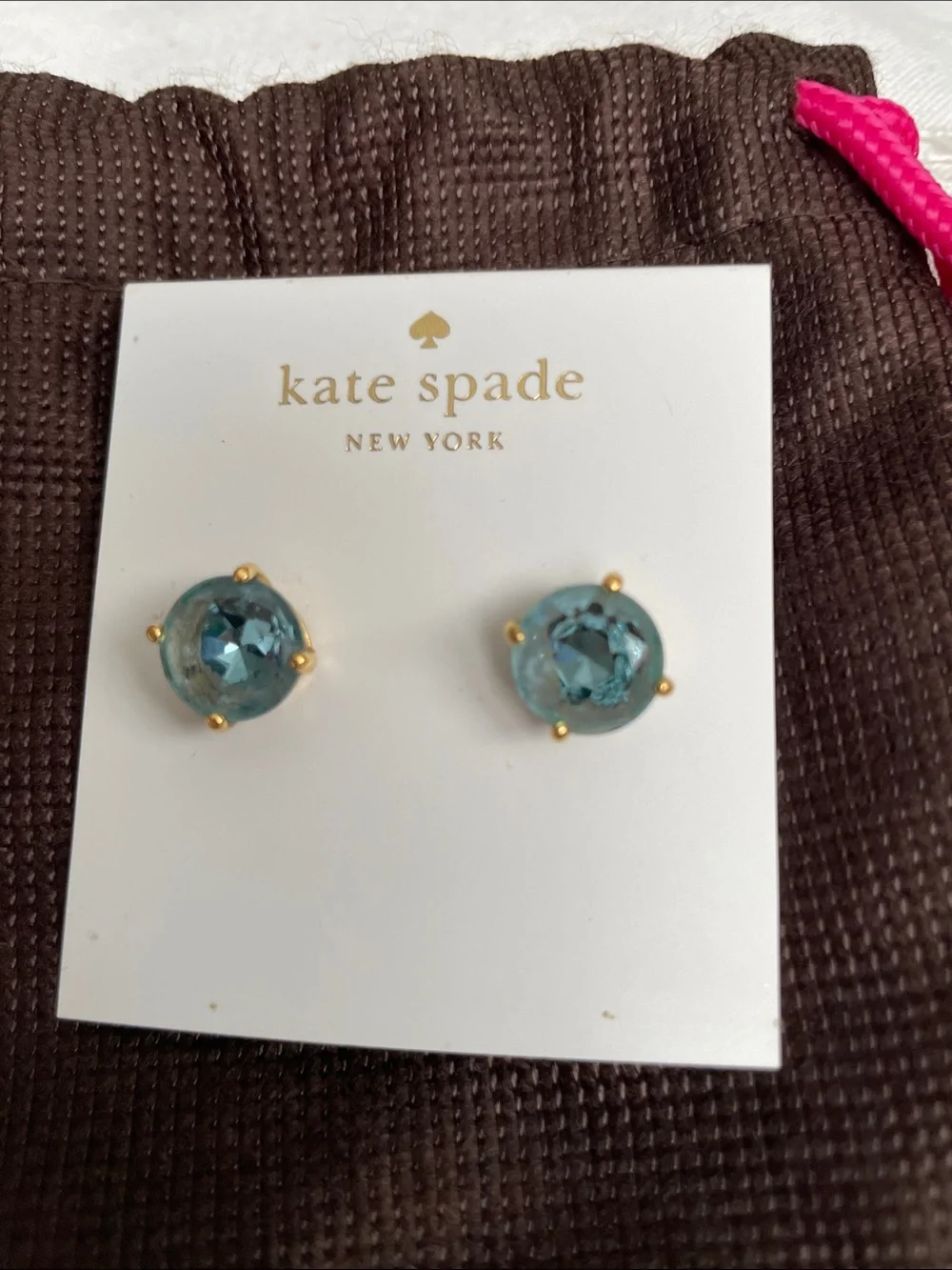 Kate Spade Grace Blue Stud Earrings NWT